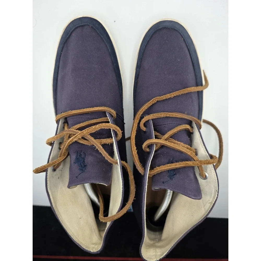 Polo Ralph Lauren Erwin Chukka Sneakers Boots Navy Canvas Men's 11.5D